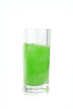 Fresh squeezed green lime juice isolated on a white background
