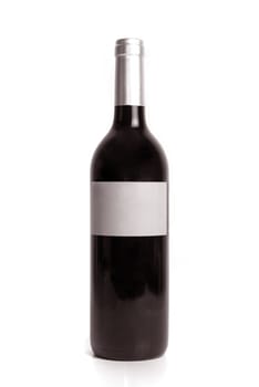 Bottle of red wine isolated on a white background.

