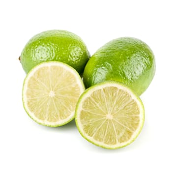 ripe lime isolated on a white background