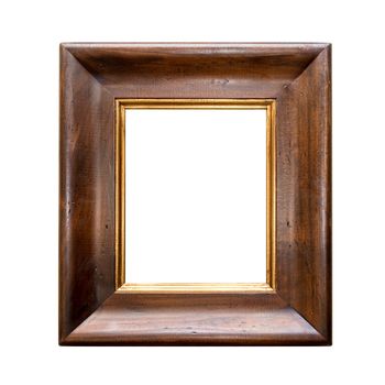 antique wooden frame isolated on a white background