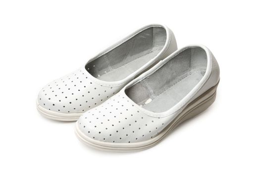 white slippers isolated on a white background