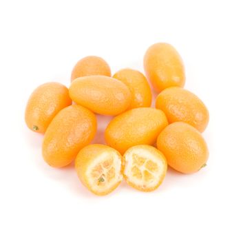 kumquat exotic citrus fruit isolated on a white