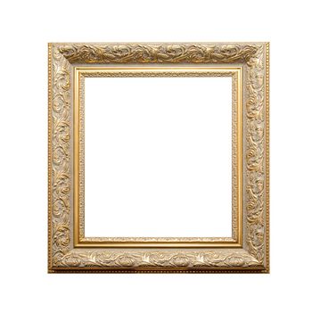 antique golden frame isolated on a white background