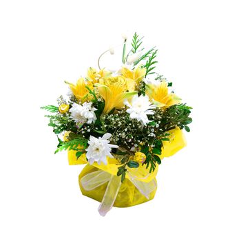 wedding bunch of flowers isolated on a white