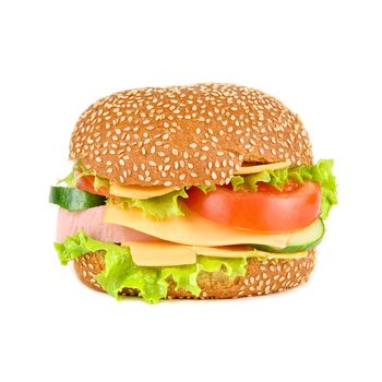 tasty hamburger isolated on a white background