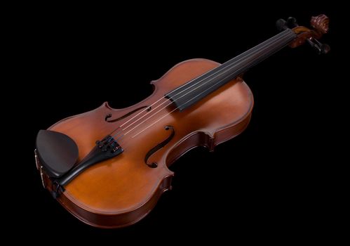 classic violin isolated on a black background