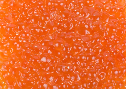 Tasty delicious red caviar as background