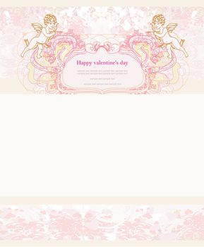 happy valentine's day card with cupid