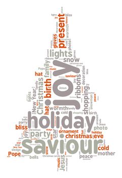 Christmas tree word cloud