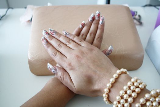 Beautiful female hands with manicure  