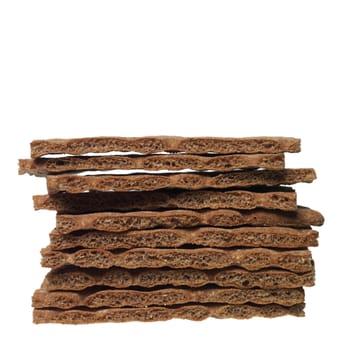 Stack of Crispbread isolated on white background