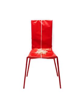 Wrapped in Chair on white background