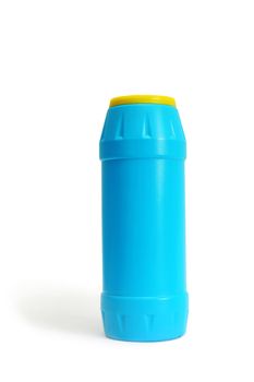 An image of a bright blue bottle