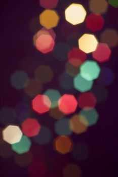 Blurry image of colorful decoration lights