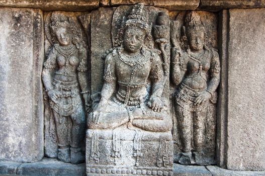 Bas-reliefs of Prambanan temple, Indonesia, Java, Yogyakarta