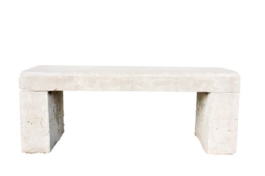 Stone benches on the white background color.