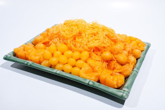 Thai desserts such as colorful beads �oidoong jackfruit etc. are well-known sacred sweets. Dessert is a national