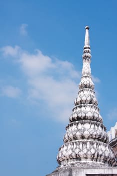 Pagoda Temple in the sky bright Buddhist monasteries. Temples in Thailand