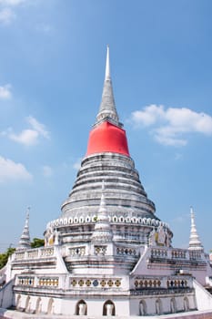 Pagoda Temple in the sky bright Buddhist monasteries. Temples in Thailand