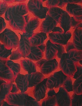Abstract background with leafs red and black