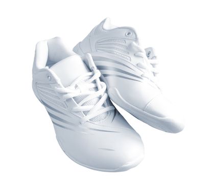 Female new sports shoes isolated on a white background