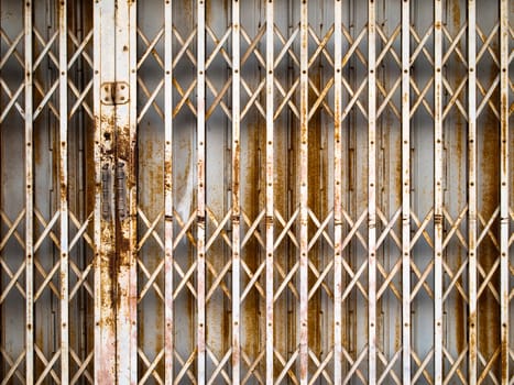 Texture of Old rust fold Steel door