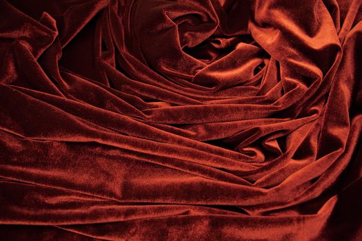 dark red glossy velvet is formative folds and light-shadow picture