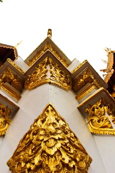 Traditional Thai style pattern on pole temple