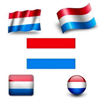 luxembourg flag icon set