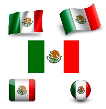 mexico flag icon set