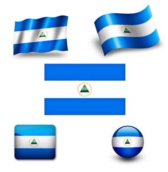 nicaragua flag icon set