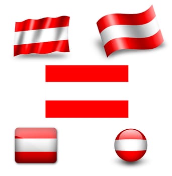austria flag icon set