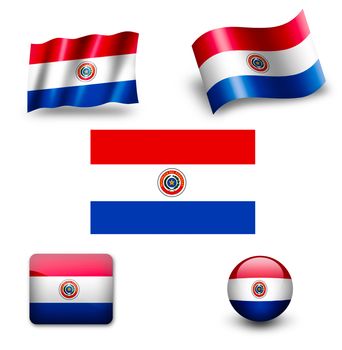 paraguay flag icon set