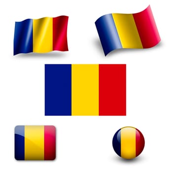 romania flag icon set