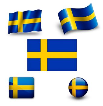 sweden falg icon set