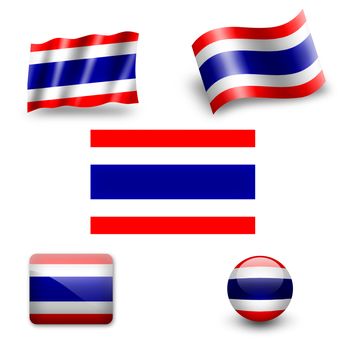 thailand flag icon set
