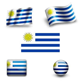 uruguay flag icon set