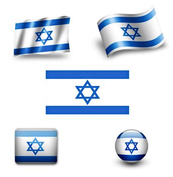 israel flag icon set
