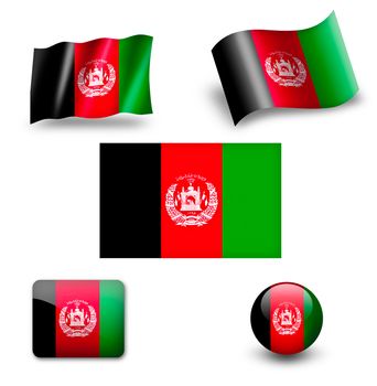afghanistan flag icon set