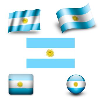 argentina flag icon set