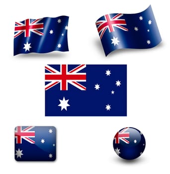 australia flag icon set
