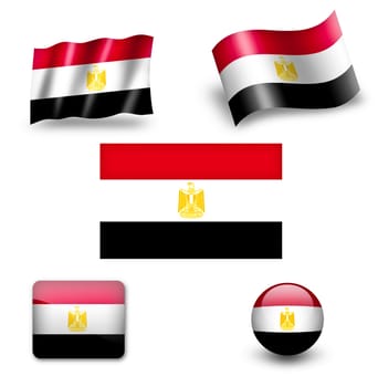 egypt flag icon set