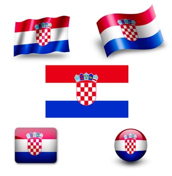 croatia flag icon set