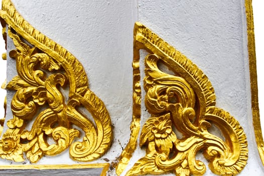 Traditional Thai style pattern on pole temple