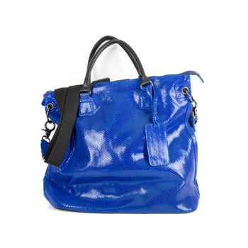 blue women bag isolated on white background