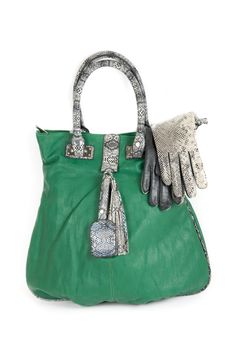 green fashion women bag isolated on white background