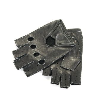 drivers male leather gloves isolated on a white