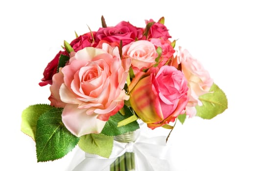 wedding bunch of flowers on a white