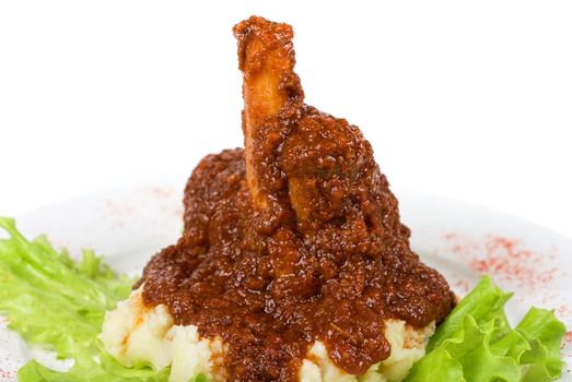 knuckle of veal baked with pounded potato