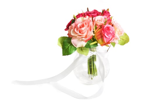 wedding bunch of flowers on a white